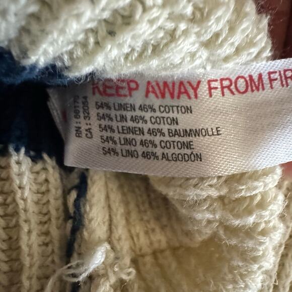 Free People FP Beach Picnic Striped Linen Cotton Sweater Knit Romper XS - Picture 8 of 9